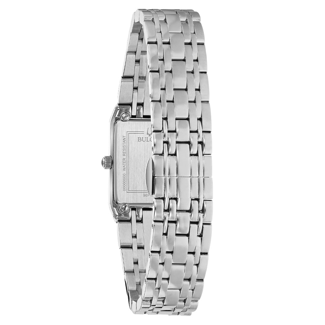 Bulova Quadra Diamond Women's Black Dial Watch 96P202