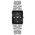 Bulova Quadra Diamond Women's Black Dial Watch 96P202