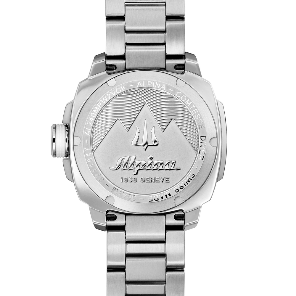 Reloj Alpina Diver Comtesse Cuarzo Plateado con Blanco