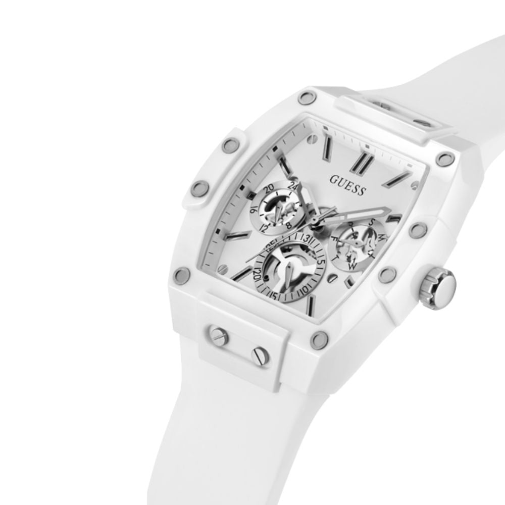 Reloj Guess Phoenix Policarbonato con Correa Blanca