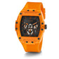 Reloj Guess Phoenix Policarbonato Transparente Con Correa Naranja