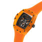 Reloj Guess Phoenix Policarbonato Transparente Con Correa Naranja