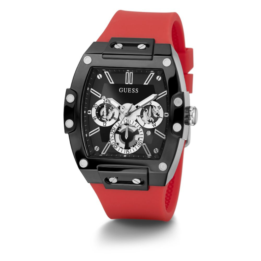 Reloj Guess Phoenix Caja de Policarbonato Con Correa Roja