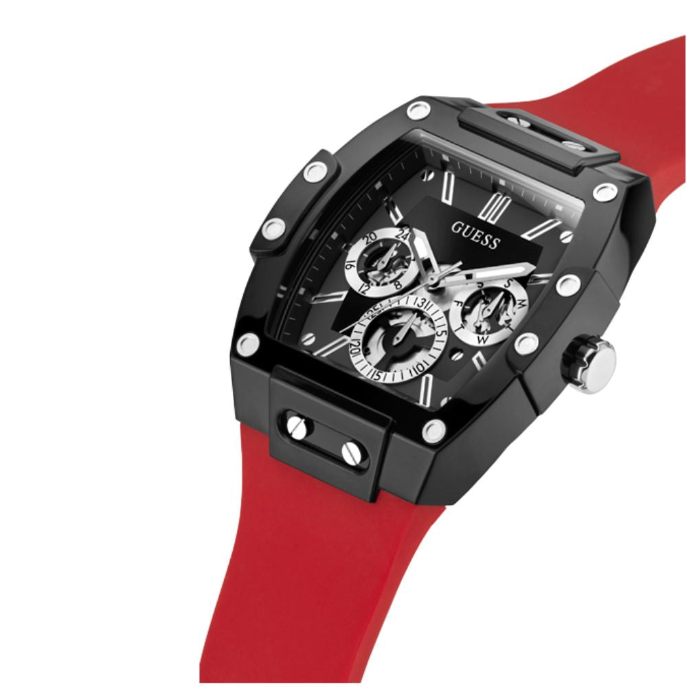 Reloj Guess Phoenix Caja de Policarbonato Con Correa Roja