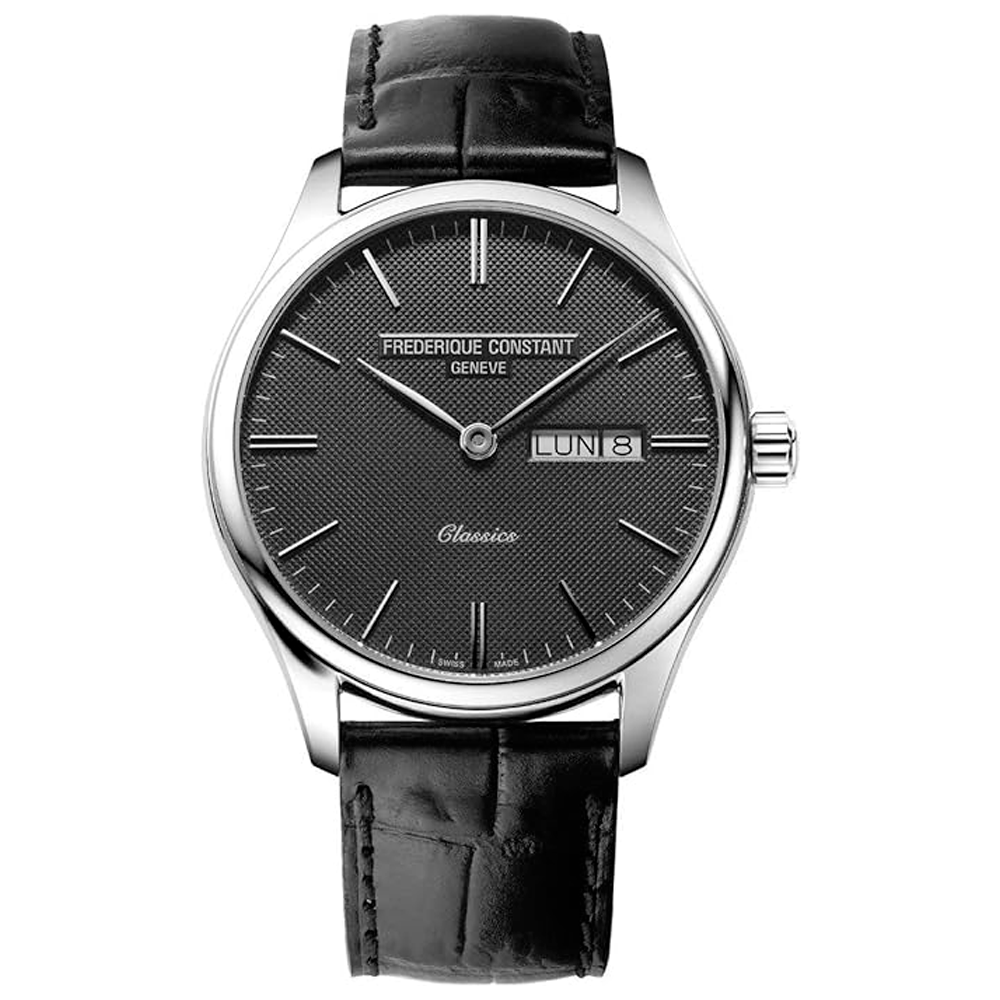 Reloj Frederique Constant Classics Quartz de Cuero Negro