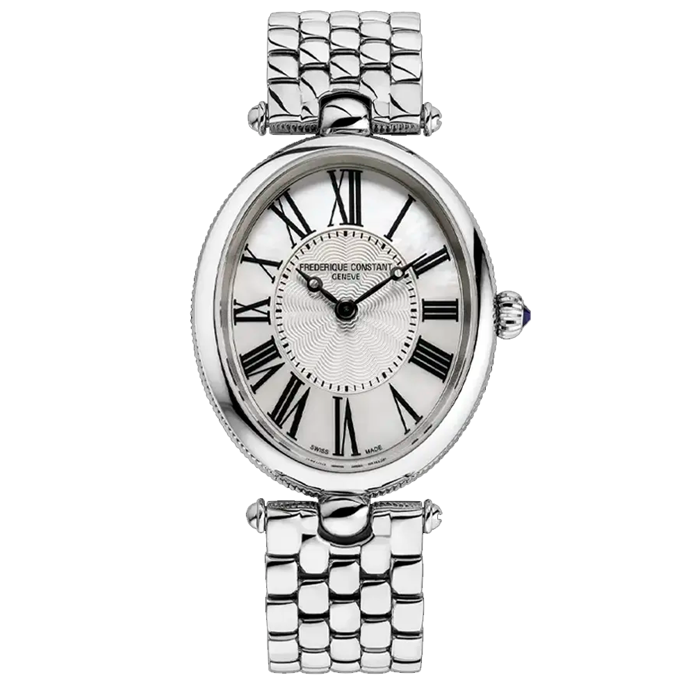 Reloj  Federique Constat Art Deco Acero con Fondo Blanco