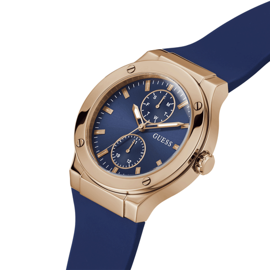 Reloj Guess Chorro Azul/ Oro Rosa