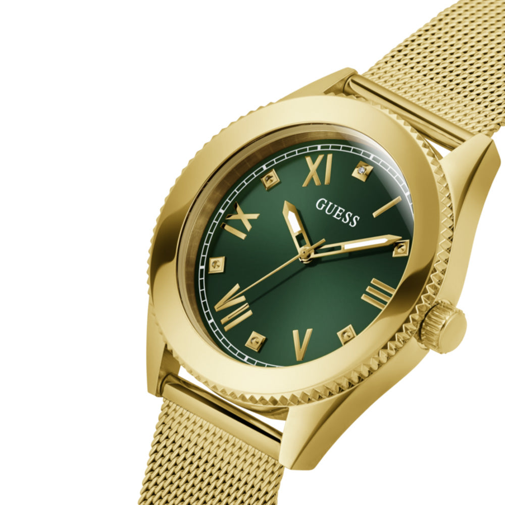 Reloj Guess Noble Dorado con Verde