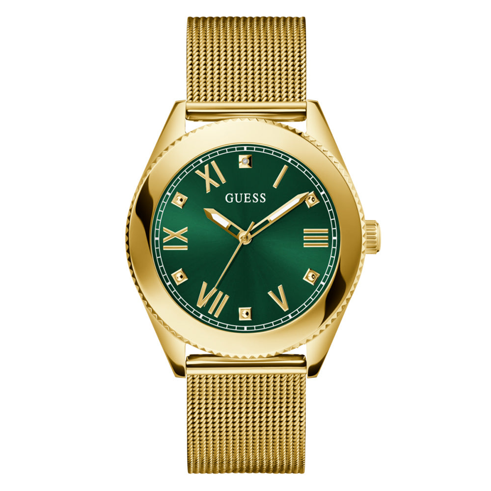 Reloj Guess Noble Dorado con Verde