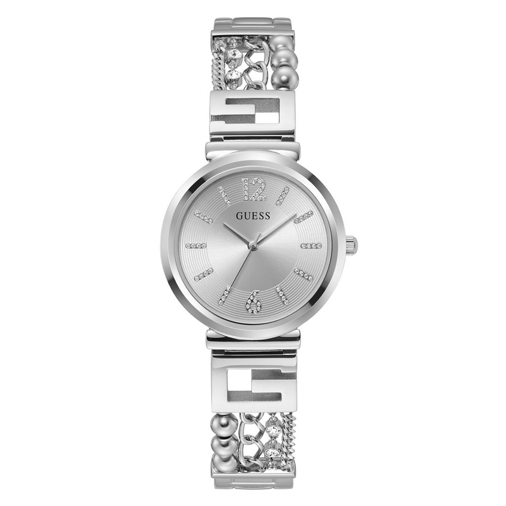 Reloj Guess G Cluster Dama Plateado