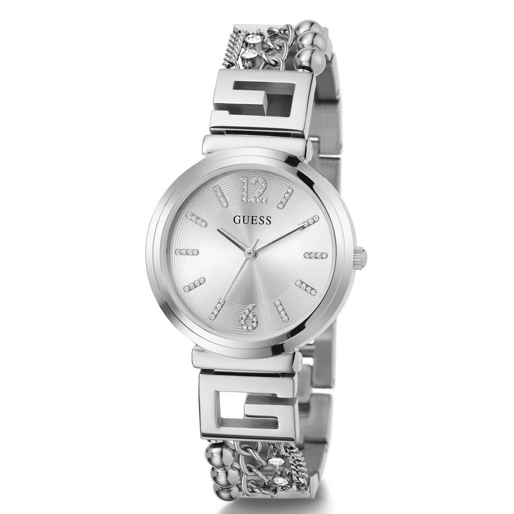 Reloj Guess G Cluster Dama Plateado