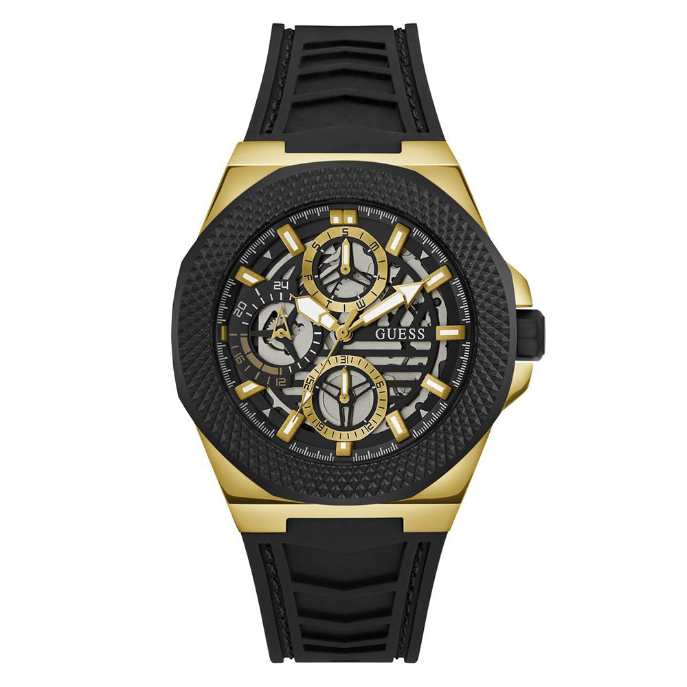 Reloj Guess Front Runner Multifunción Negro- Dorado