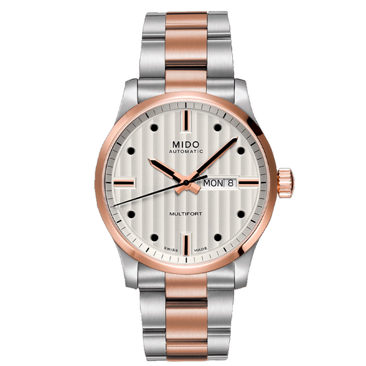 Reloj Mido Multifort Bicolor Dial Blanco