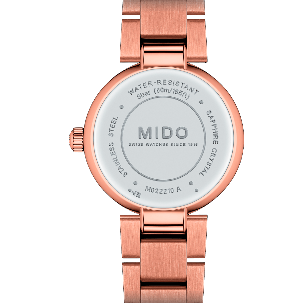 Reloj Mido Baroncelli de Acero Rosado con Dial Rosa