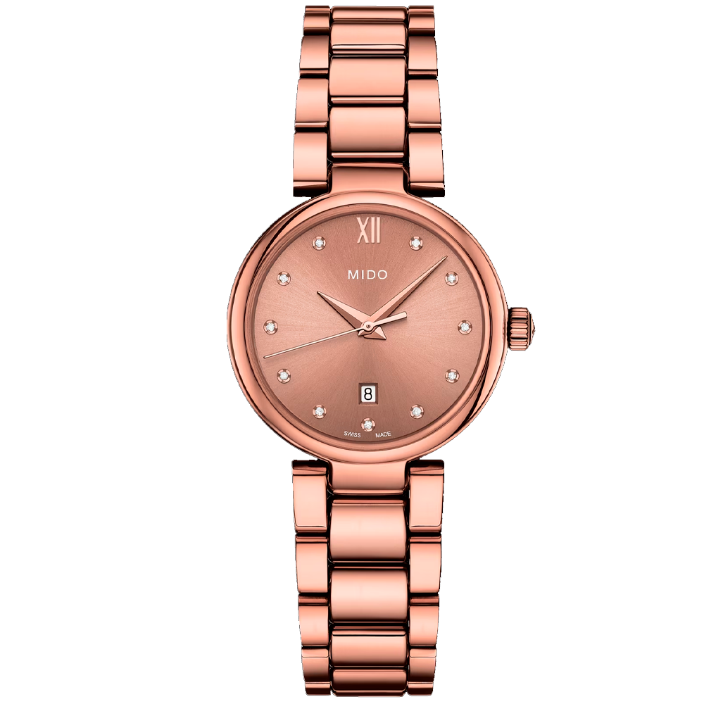 Reloj Mido Baroncelli de Acero Rosado con Dial Rosa