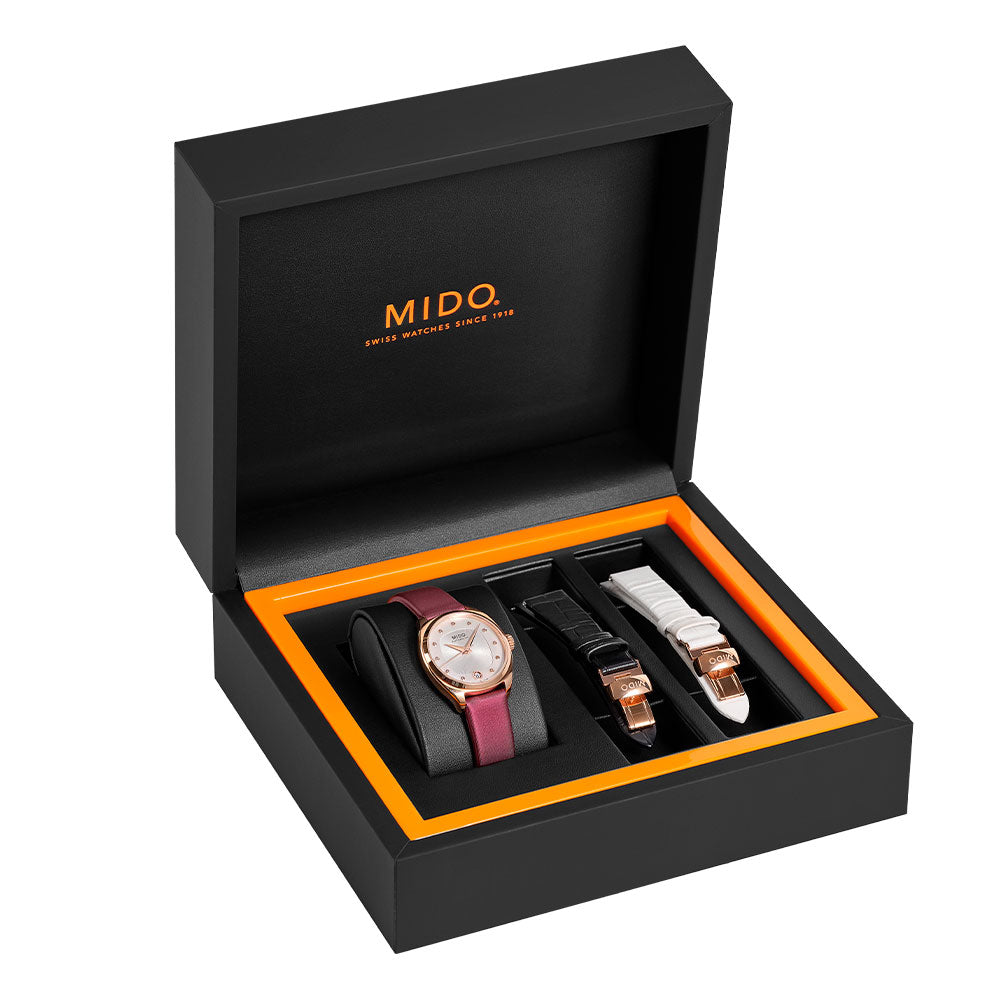 Reloj Mido Belluna Triple Manilla Fondo Gris