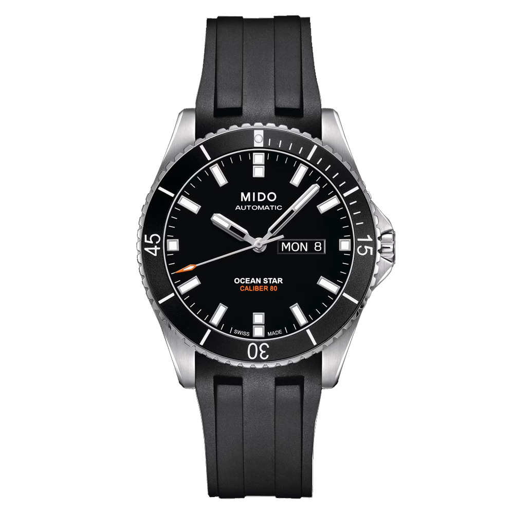 Relógio Mido Captain Caution com mostrador preto M0264301705100