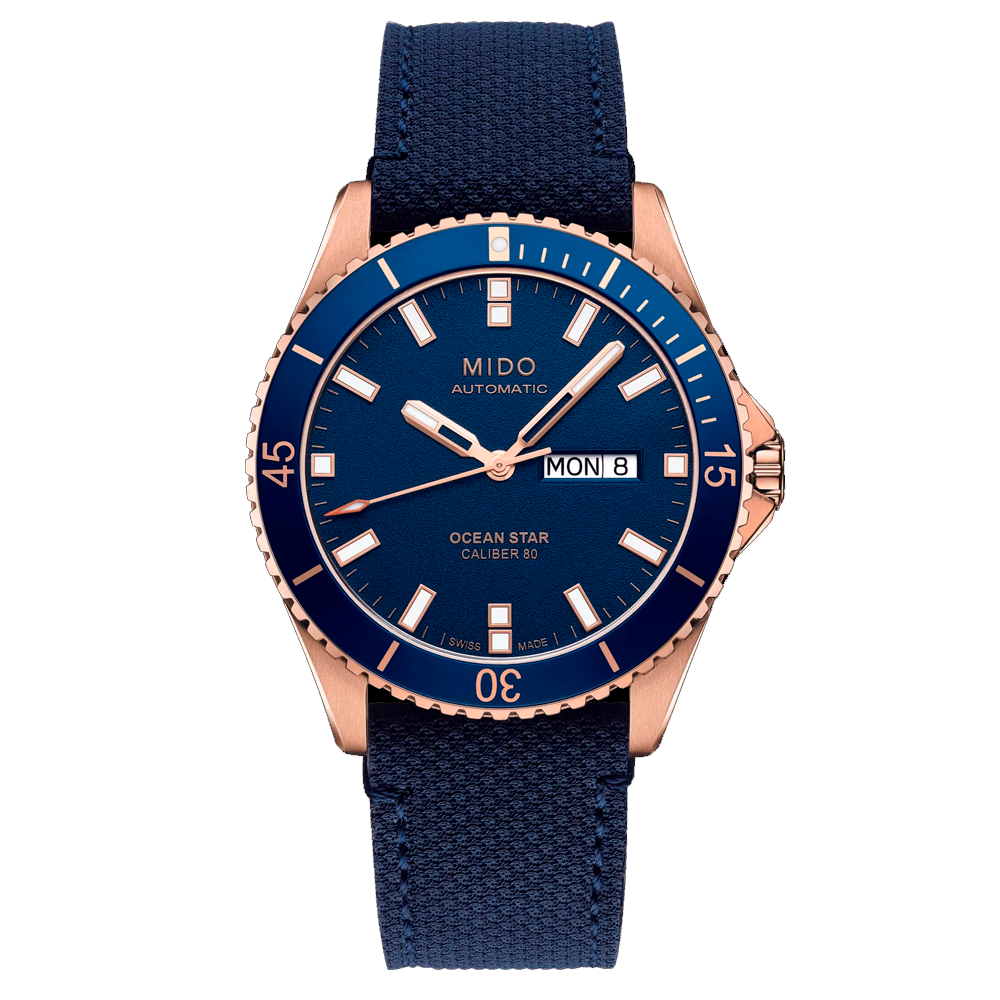 Reloj Mido Ocean Star Captain Naylon Fondo Azul