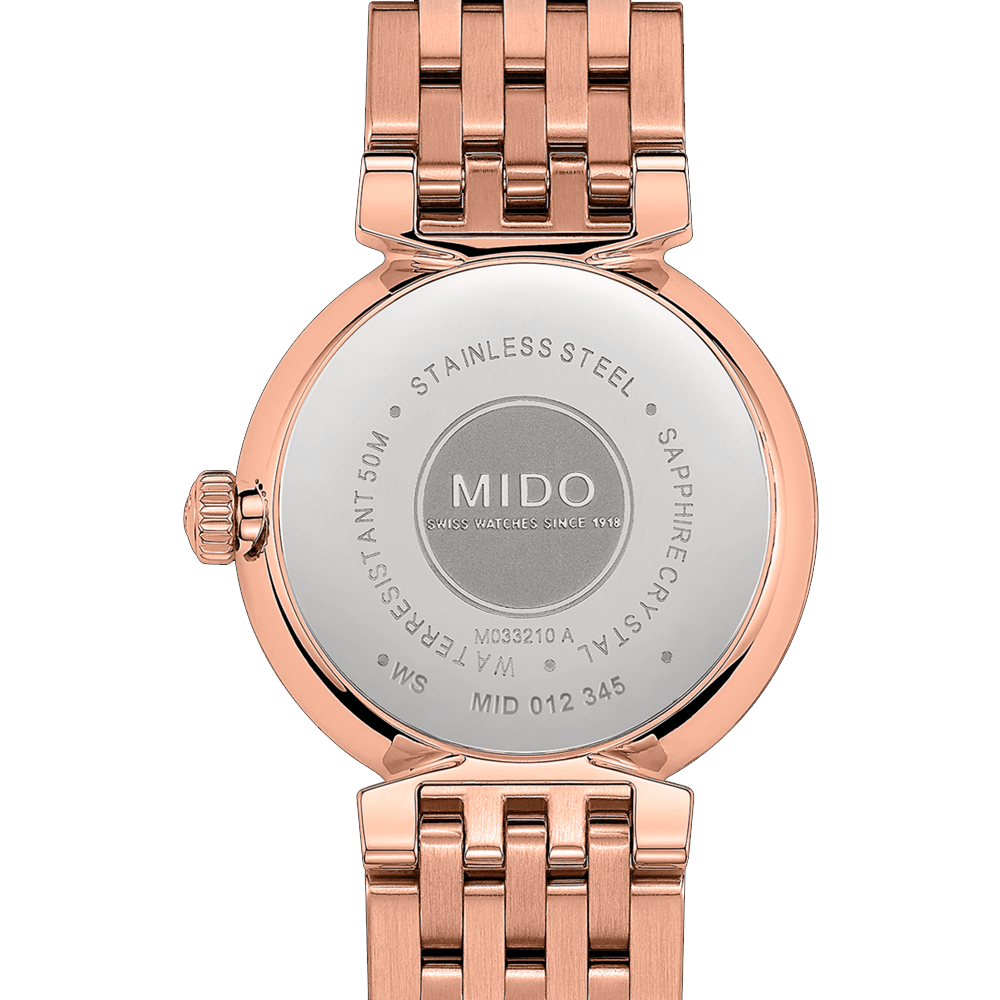 Reloj Mido Dorada Acero Rosado y Dial Gris