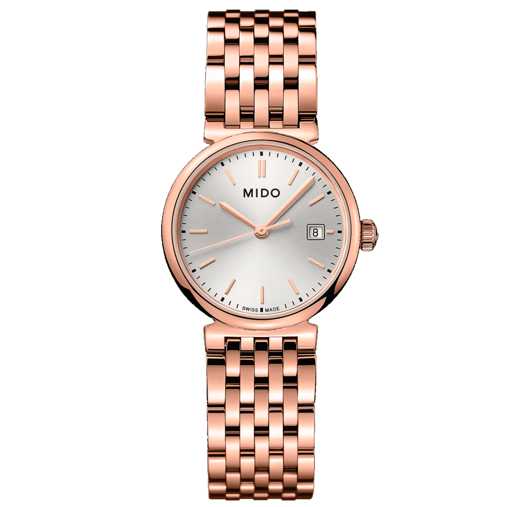 Reloj Mido Dorada Acero Rosado y Dial Gris