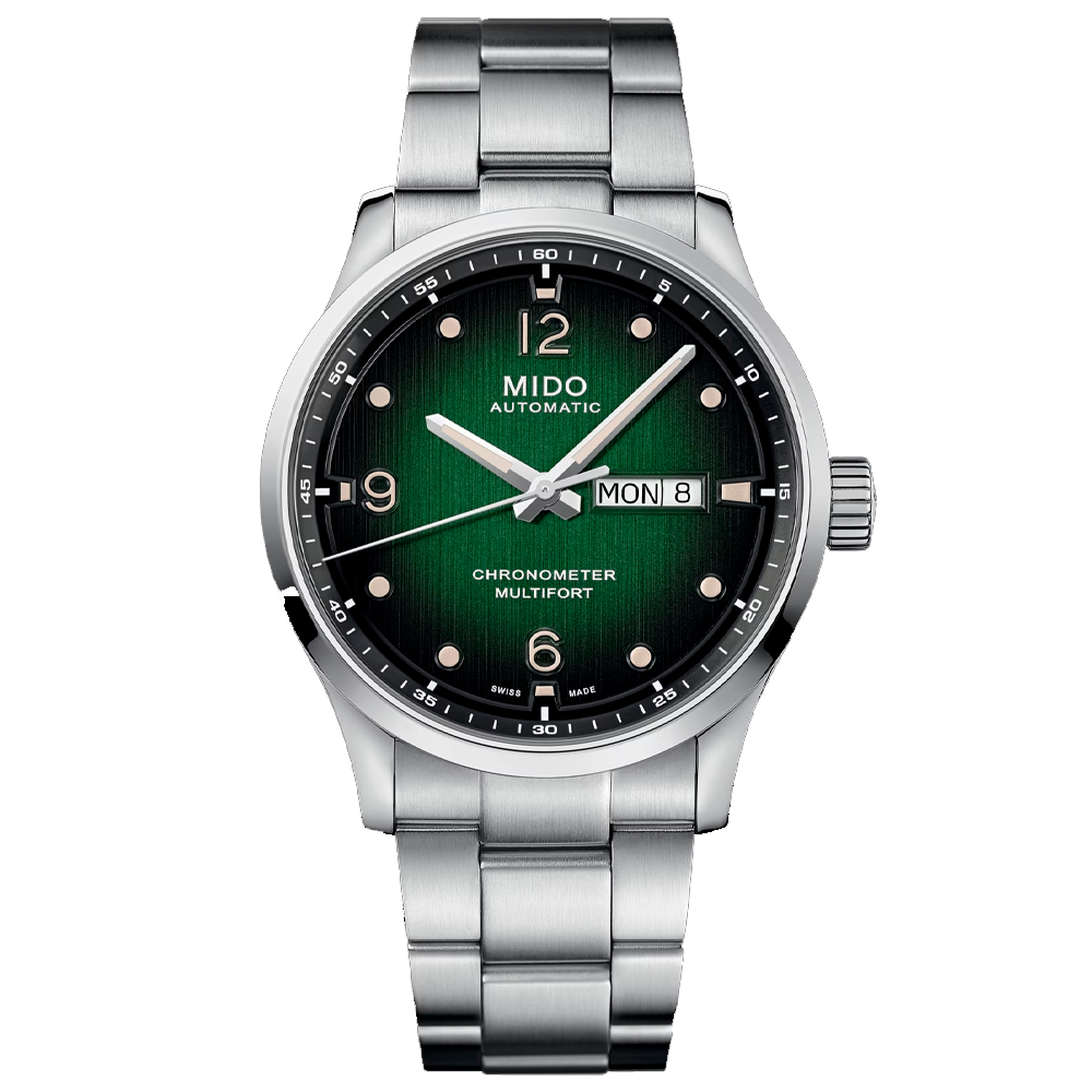 Reloj Mido Multifort de Acero con Dial Verde