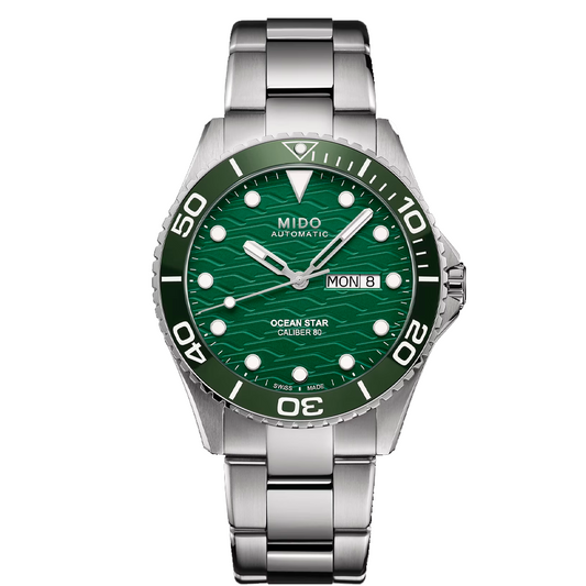 Reloj Mido Ocean Star de Acero con Fondo Verde