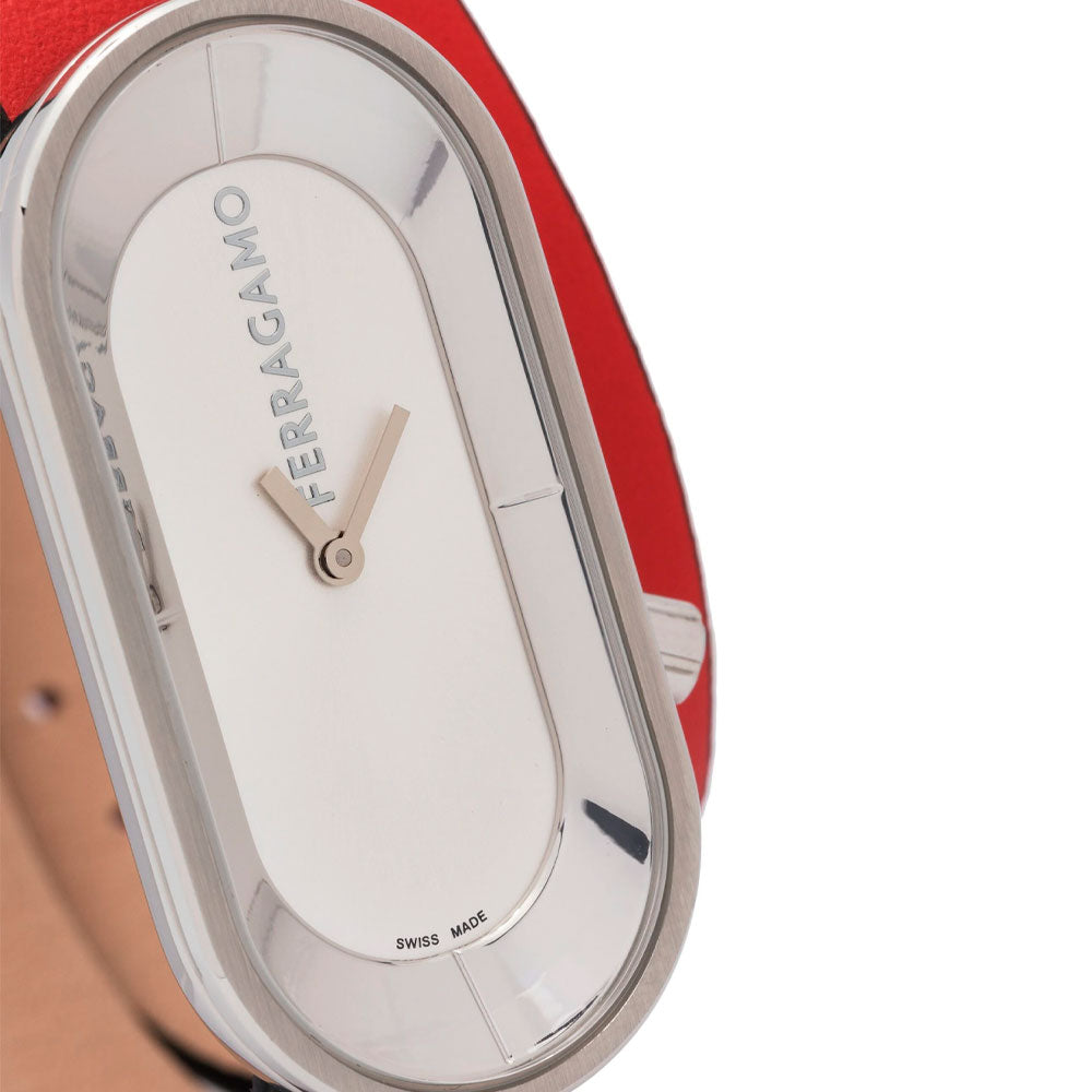 Reloj Ferragamo Curve Cuero Rojo