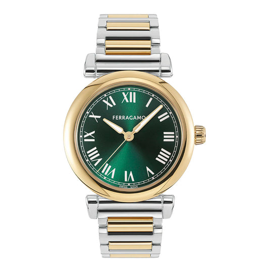 Reloj Ferragamo Allure Bicolor Verde - Dorado