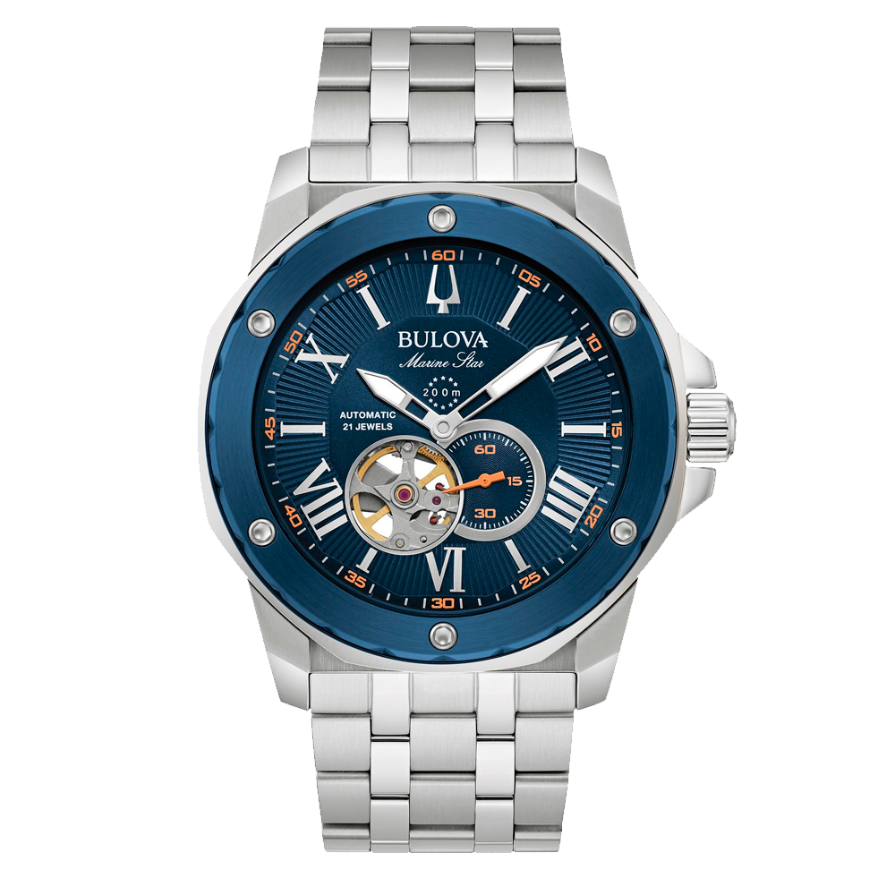 Reoj Bulova Marine Star Automático Fondo Azul