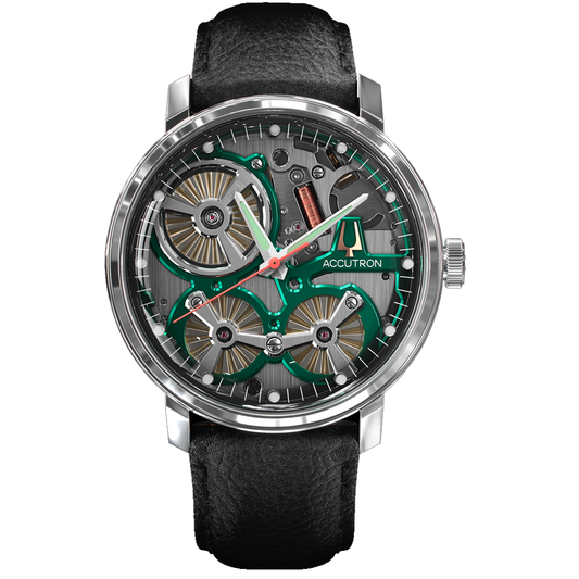 Reloj Accutron con Bobina de Acero Inoxidable Color Verde