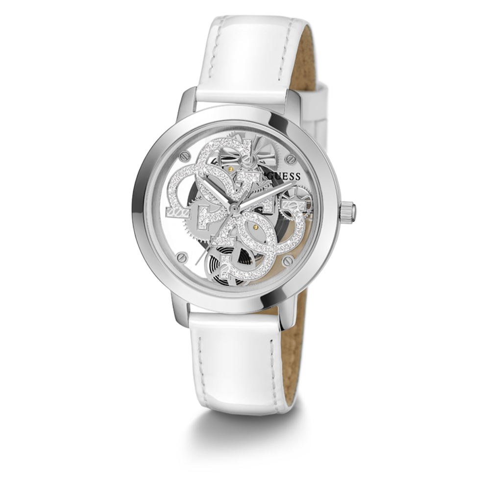 Reloj Guess Quattro Clear Acero Cuero Genuino