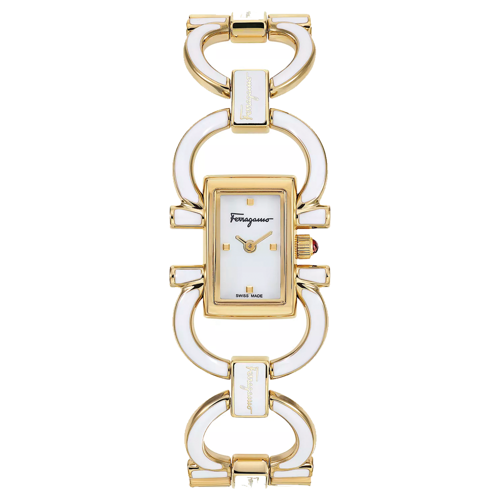 Reloj Ferragamo Double Gancini Mini Blanco