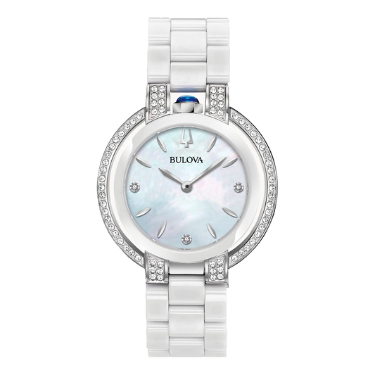 Reloj Bulova Rubaiyat Cerámica Con Diamantes