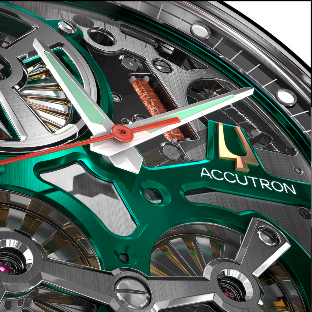 Reloj Accutron con Bobina de Acero Inoxidable Color Verde